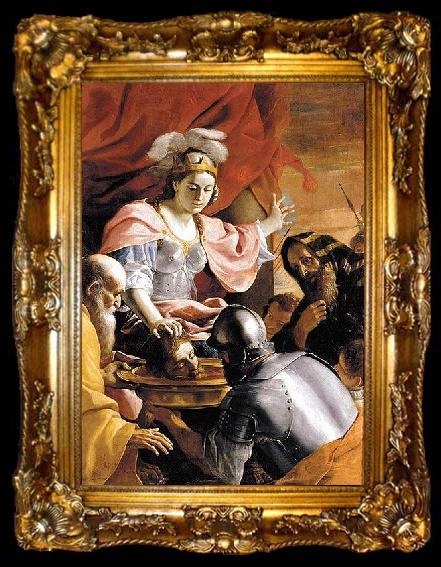 framed  Mattia Preti Queen Tomyris Receiving the Head of Cyrus King of Persia, ta009-2